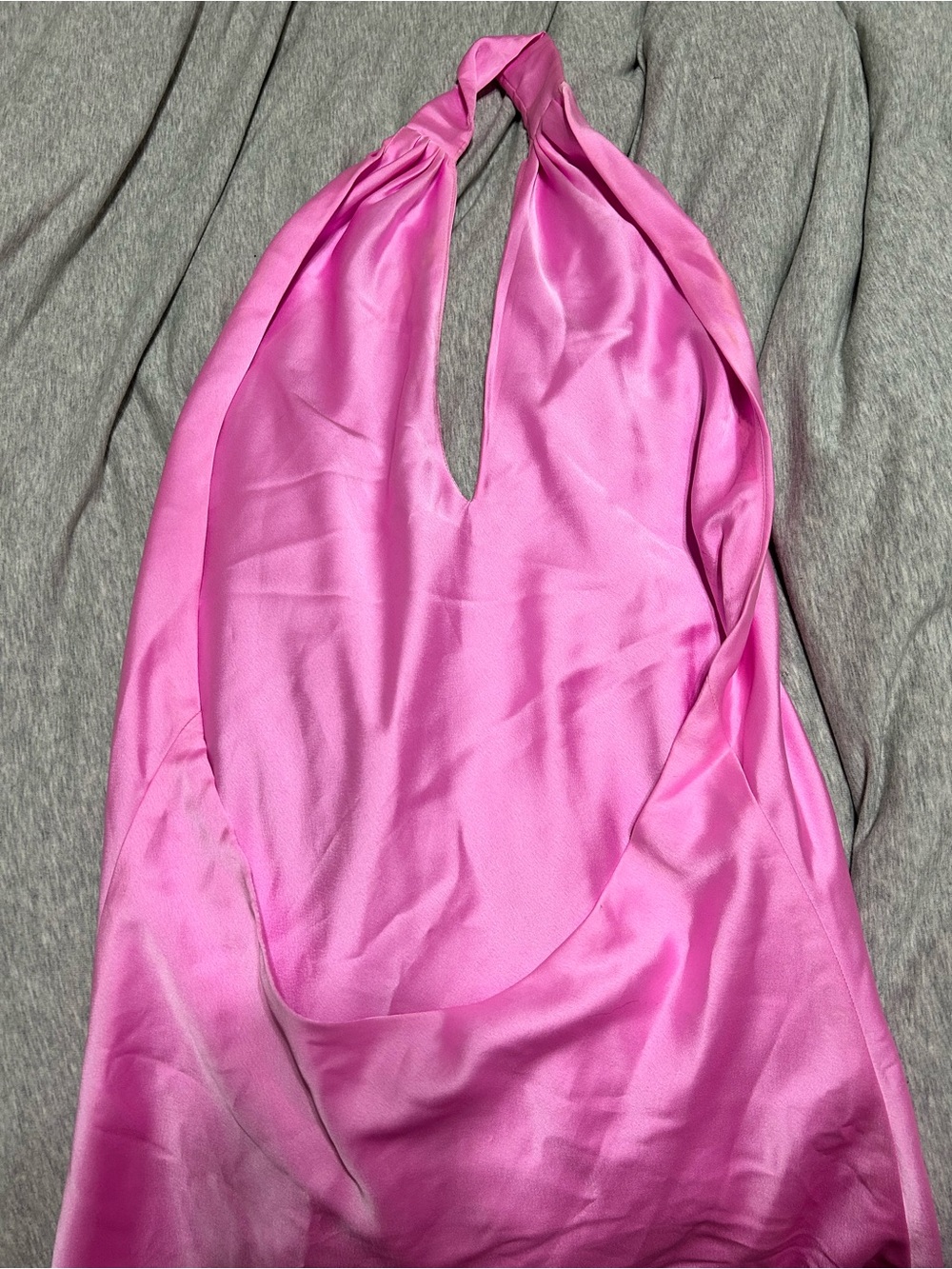 Pink Halter Satin Mini Dress - Picture 5 of 6
